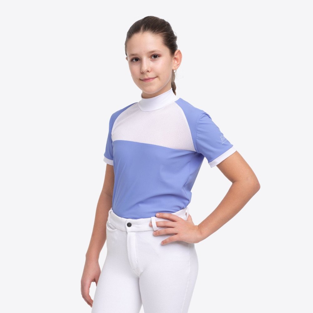 Cavalliera Riding Show Shirt BABY BLUE MESH KIDS for Equestrian Girls