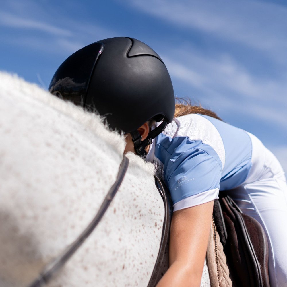 Cavalliera Riding Show Shirt BABY BLUE MESH KIDS for Equestrian Girls