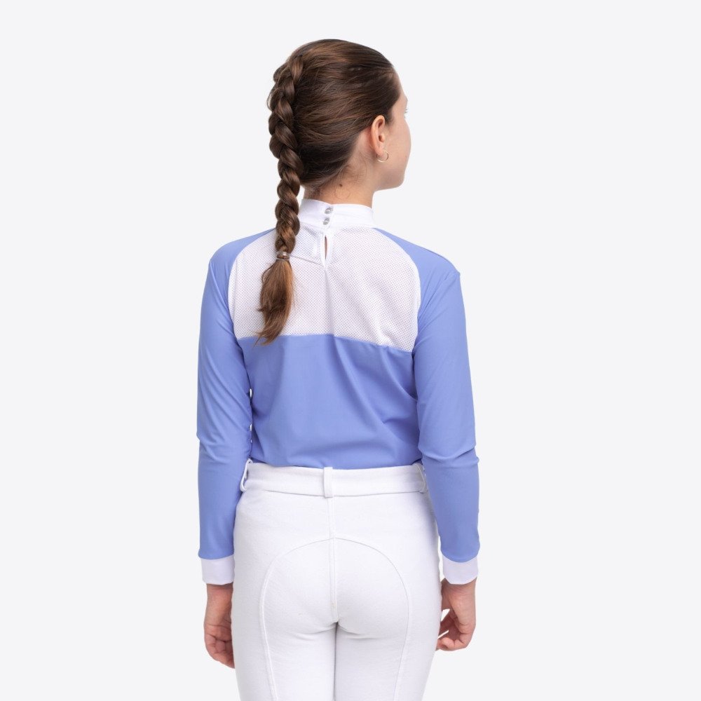 Cavalliera Riding Show Shirt BABY BLUE MESH KIDS for Equestrian Girls