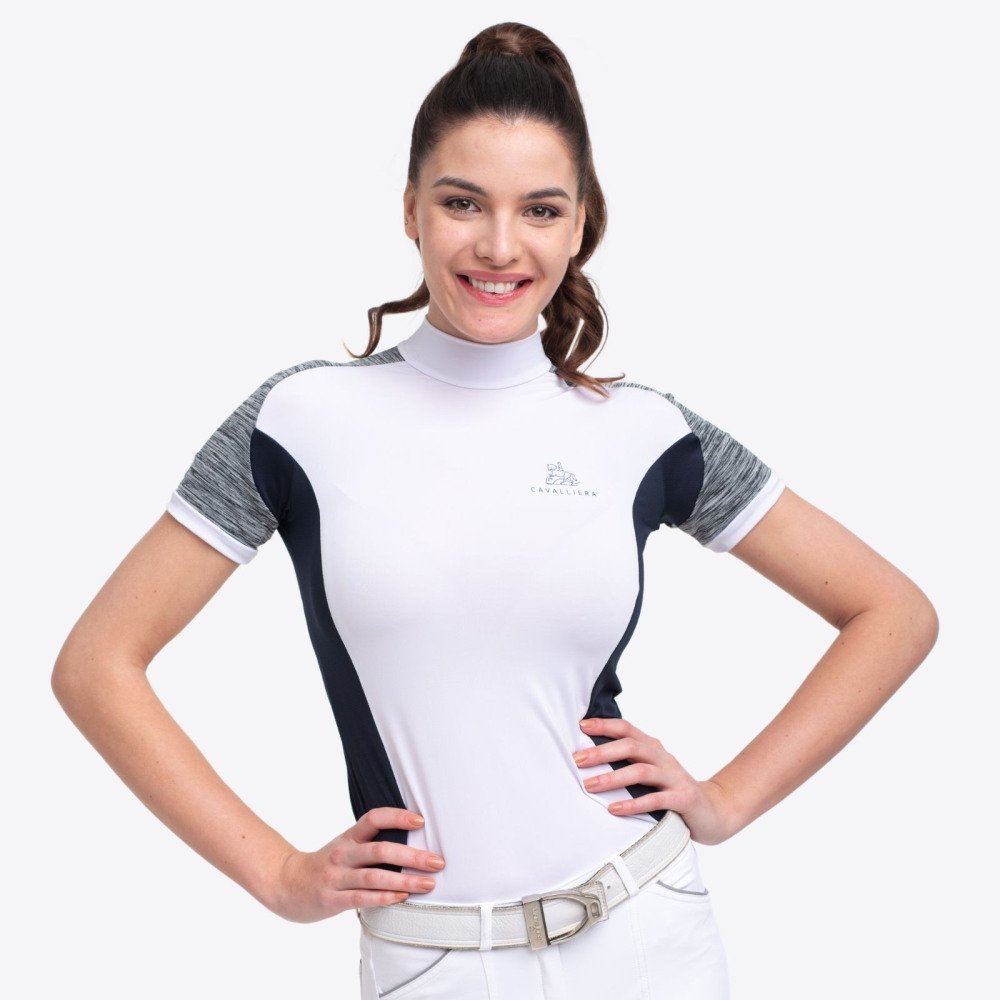 Riding Show Shirt TRICOLOR - short sleeve, Technical Equestrian Apparel