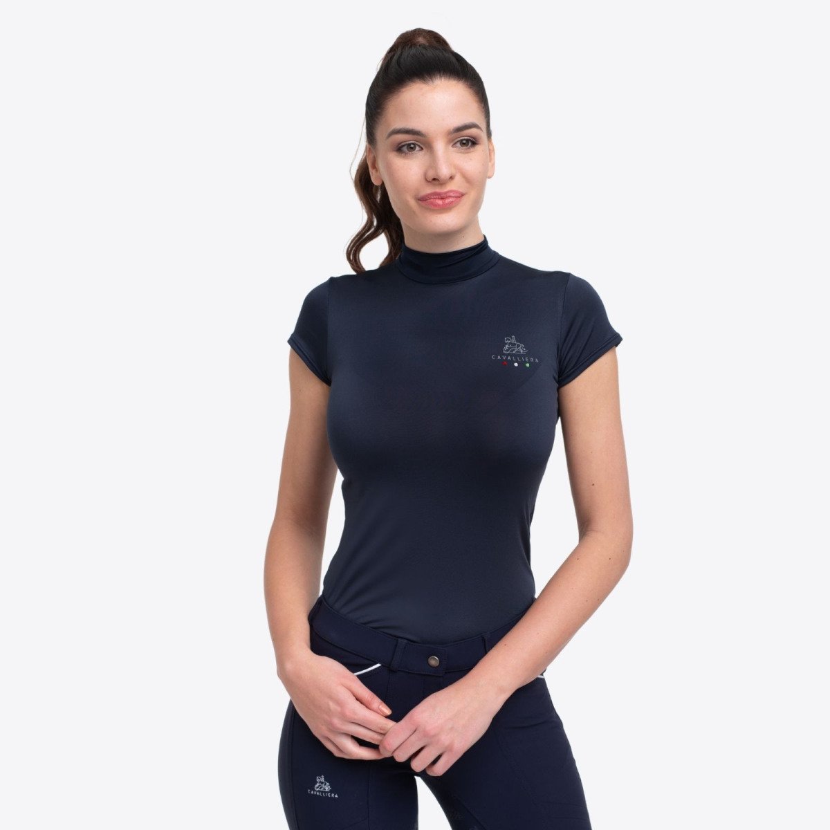 Reit-Rollkragenpullover SERENE - Kurzarm, Technische Reitbekleidung