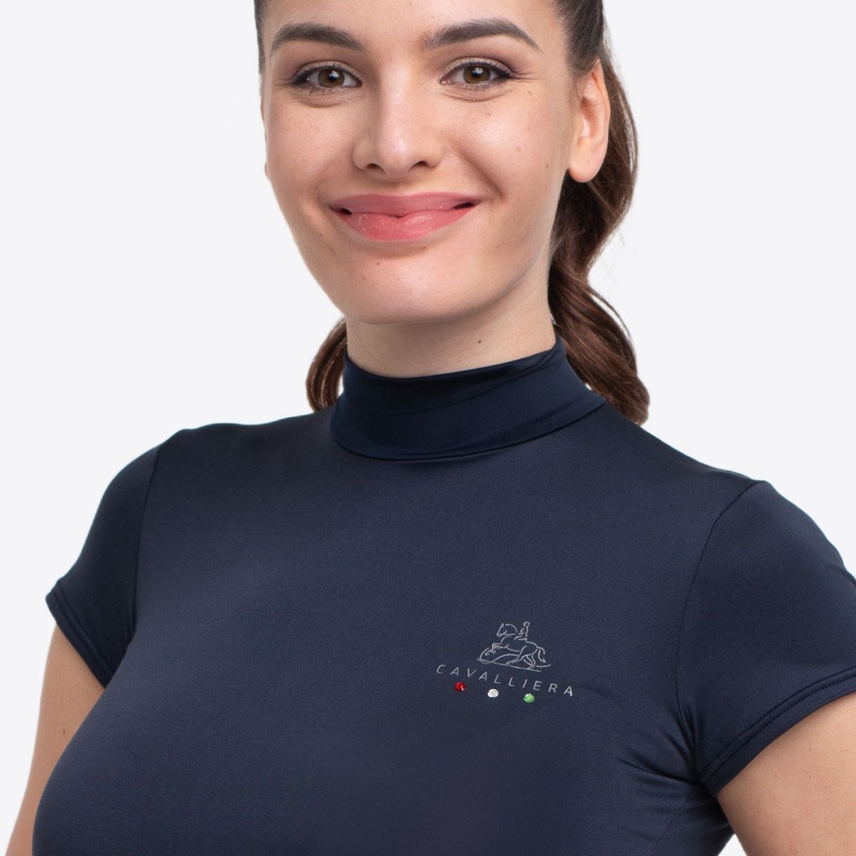 Reit-Rollkragenpullover SERENE - Kurzarm, Technische Reitbekleidung