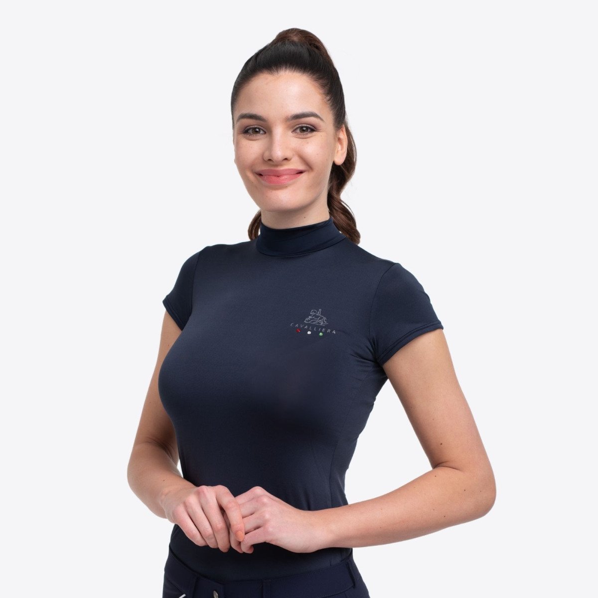 Reit-Rollkragenpullover SERENE - Kurzarm, Technische Reitbekleidung