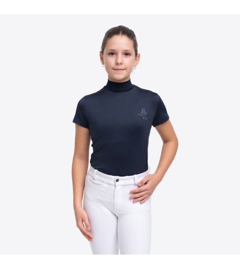 Reit-Rollkragenpullover SERENE KIDS - Kurzarm, Technische Reitbekleidung