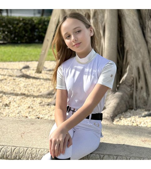 Kinder Turniershirt GILDED KIDS - Kurzarm, Funktions-Turnierbekleidung, Reitbekleidung
