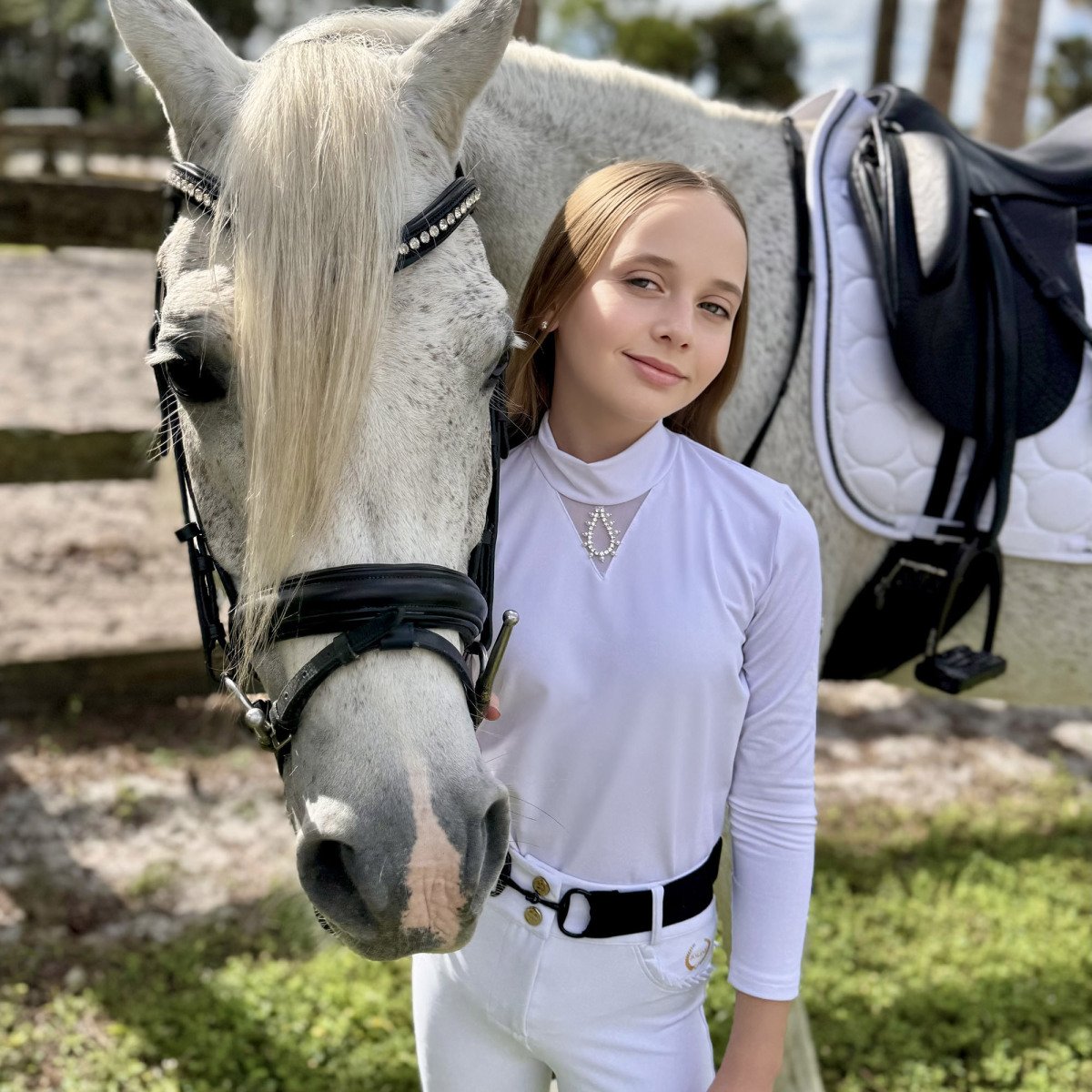 Cavalliera - Riding Show Shirt CRYSTAL DROP KIDS - long sleeve