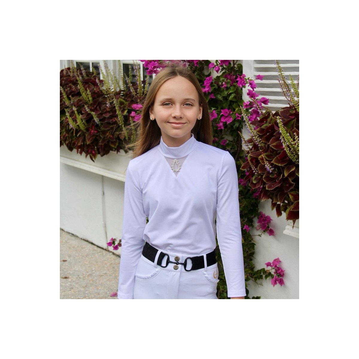 Cavalliera - Riding Show Shirt CRYSTAL DROP KIDS - long sleeve