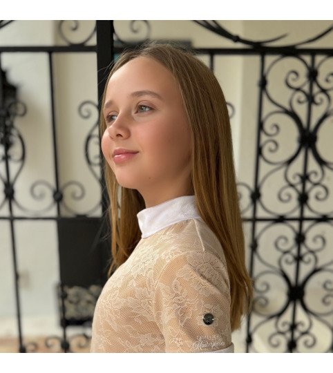 Gyermek Lovas Versenying PURE LACE KIDS - Rövid ujjú, Technikai Lovas Versenyruházat