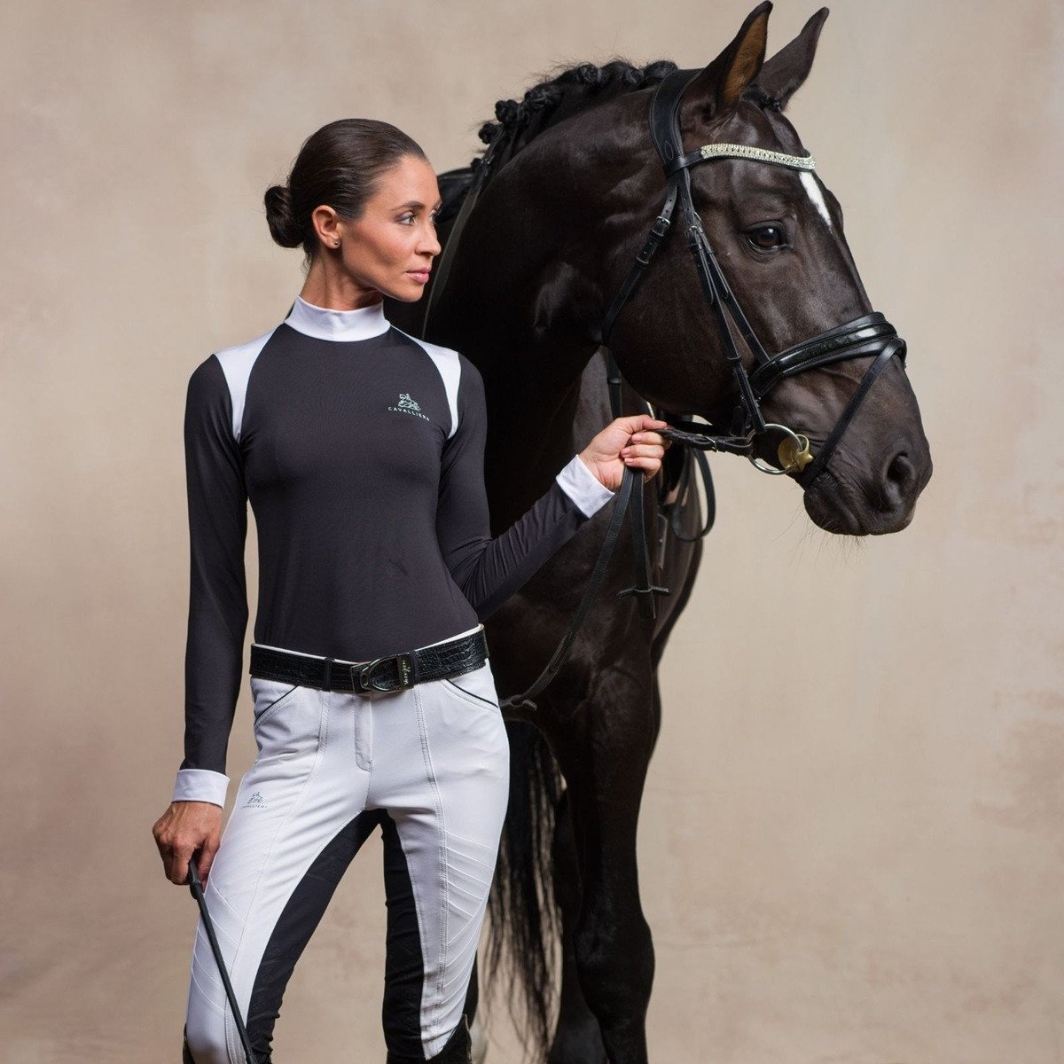 Riding Show Shirt BLACK JACK - Long Sleeve. Technical Equestrian Apparel