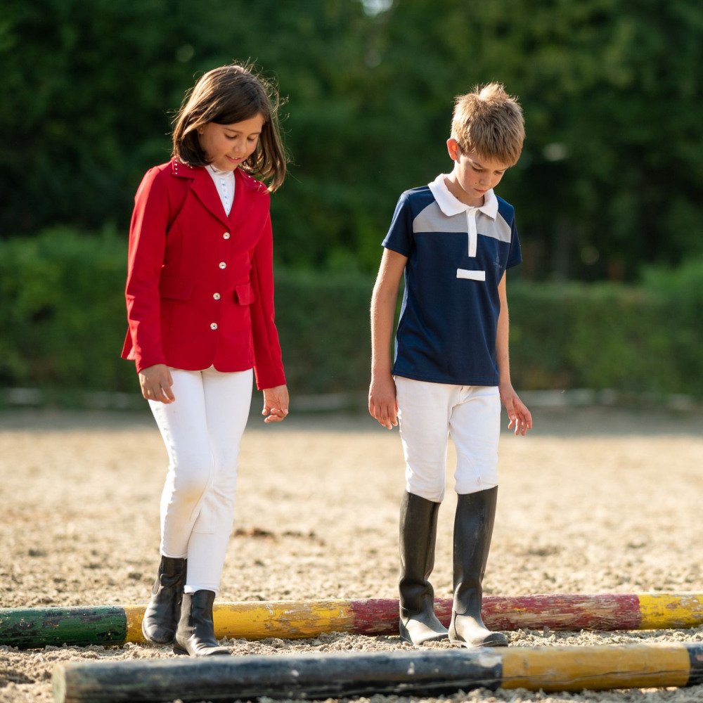 Cavalliera - Turniershirt für Jungen MOSAIC KIDS- Kurzarm