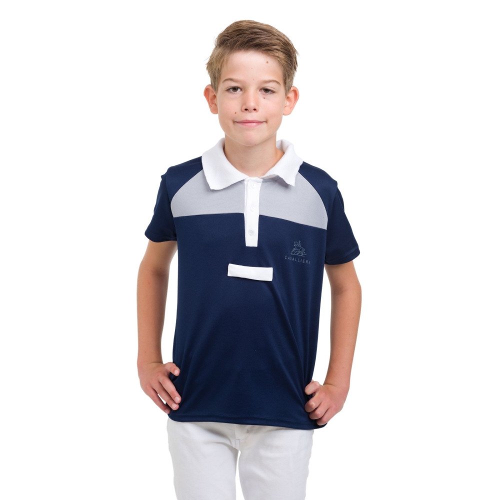 Boy's Riding Show Shirt MOSAIC KIDS - short sleeve, Technical Equestrian Show Apparel