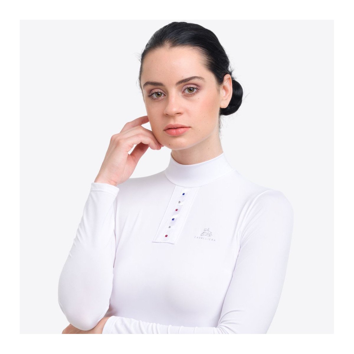 Cavalliera Riding Show Shirt CUSTOM CRYSTALLIZED, long sleeve