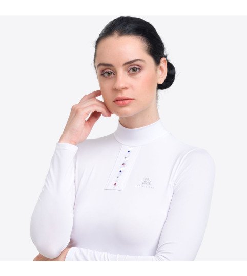 Riding Show Shirt CUSTOM CRYSTALLIZED  - Long Sleeve, Technical Equestrian Show Apparel