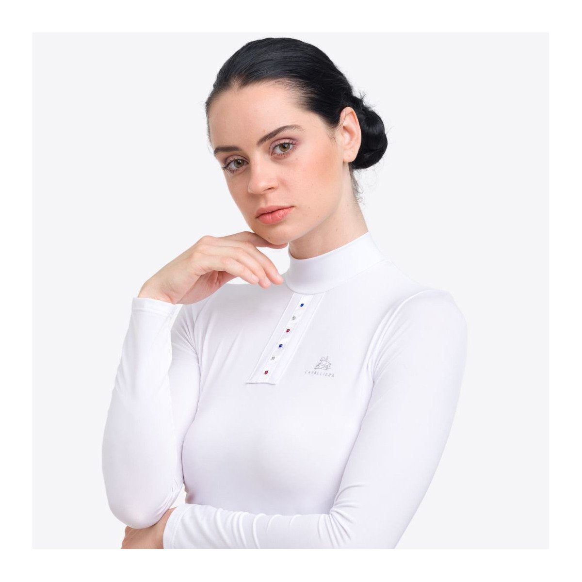 Cavalliera Riding Show Shirt CUSTOM CRYSTALLIZED, long sleeve