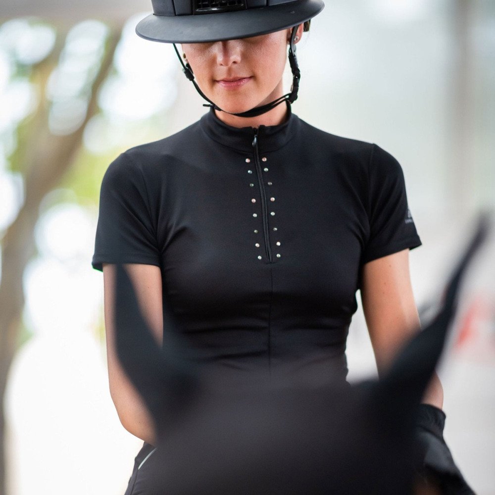 Cavalliera Riding Top CUSTOM CRYSTALLIZED, short sleeve