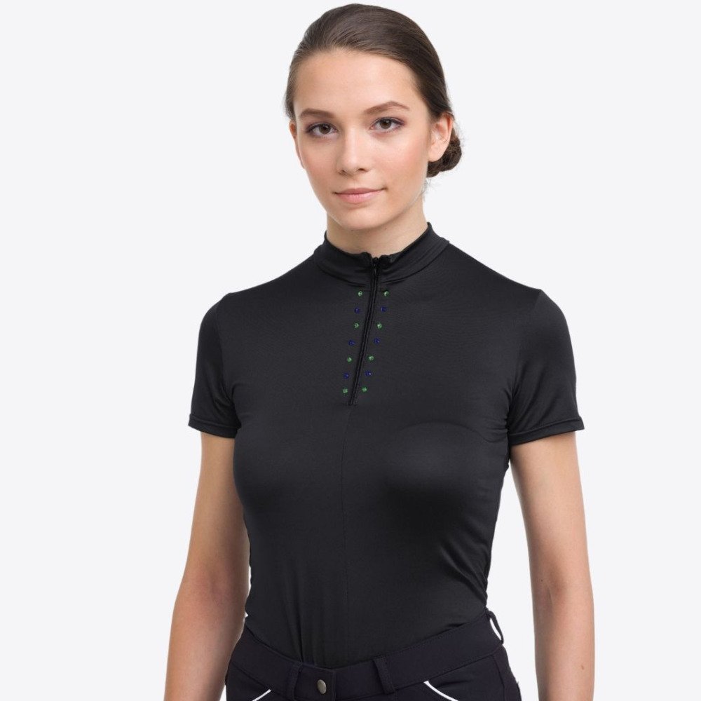 Lovas Top CUSTOM CRYSTALLIZED - Rövid Ujjú, Technikai Lovasruházat