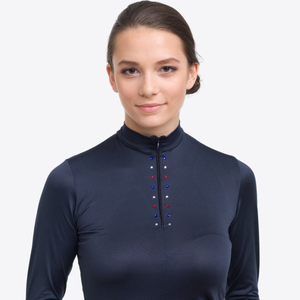 Lovas Top CUSTOM CRYSTALLIZED - Hosszú Ujjú, Technikai Lovasruházat