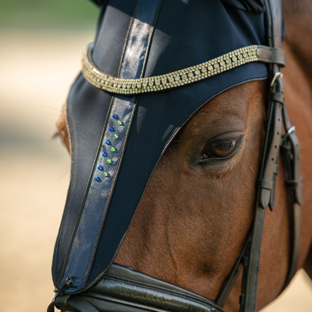 Cavalliera - Horse ear bonnets CUSTOM CRYSTALLIZED - long