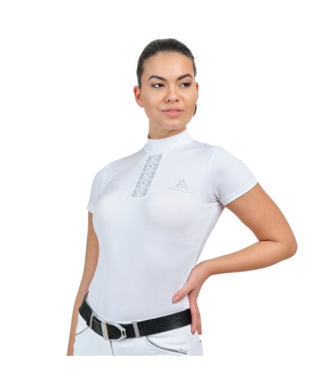 Riding Show Shirt SILVER POP - Short Sleeve, Technical Equestrian Apparel