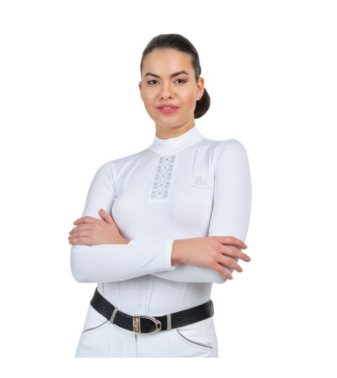 Riding Show Shirt SILVER POP - Long Sleeve, Technical Equestrian Apparel