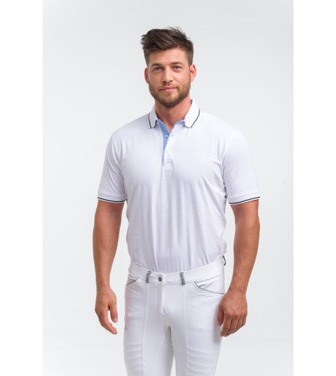 Pamut Alapú Funkcionális Lovas Versenying LONDON MAN, Rövid Ujjú, Technikai Lovas Versenyruházat