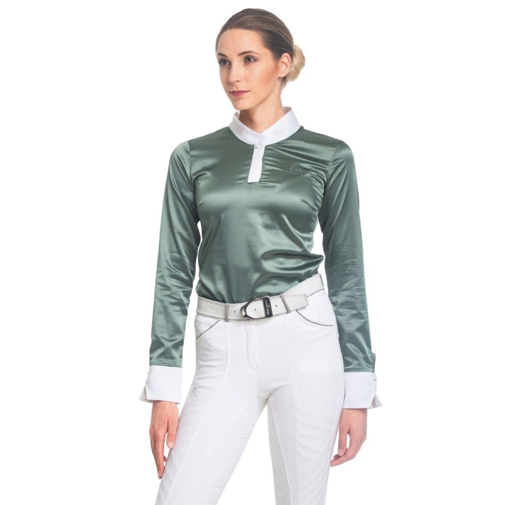 Riding Show Shirt DUSTY GREEN - Long Sleeve - Cavalliera