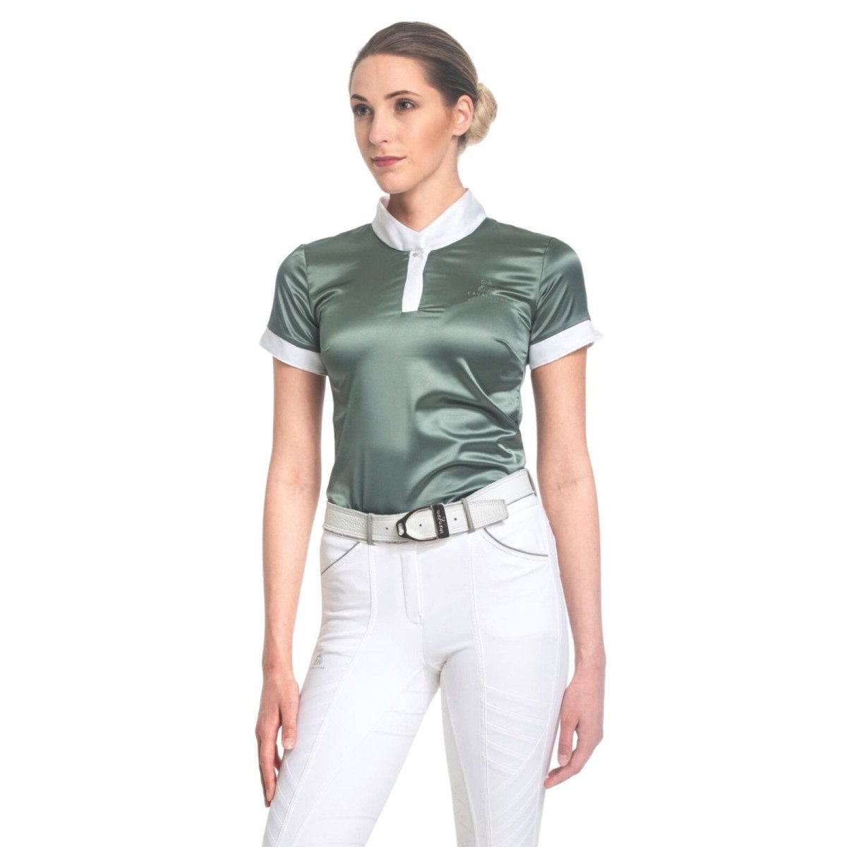 Riding Show Shirt DUSTY GREEN - Short Sleeve - Cavalliera
