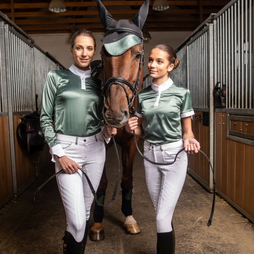 Reiter Turniershirt DUSTY GREEN - Kurzarm - Cavalliera