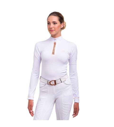 Reiten Turniershirt ROSE GOLD - Langarm. Technische Reitsportbekleidung