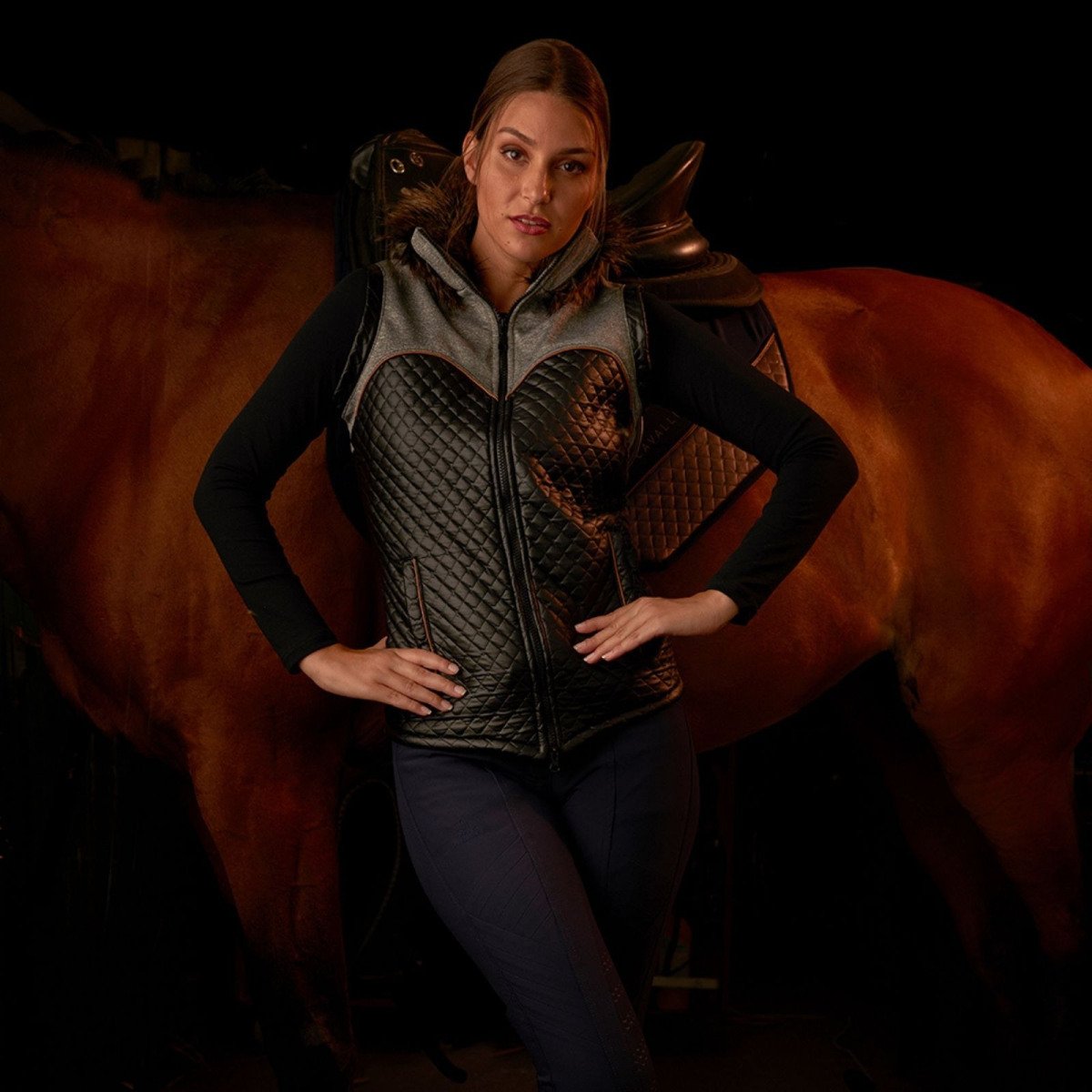 Winter Lovas mellény - MAJESTY - SOFTSHELL FUR - Cavalliera