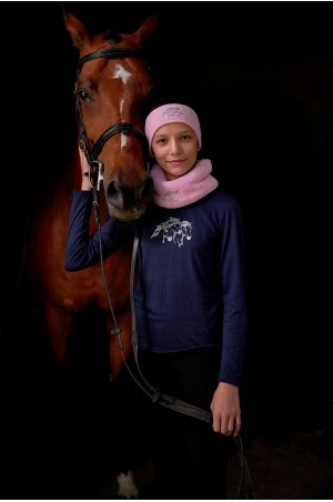 Футболка детская для верховой езды, длинный рукав - IVY, одежда для конного спорта