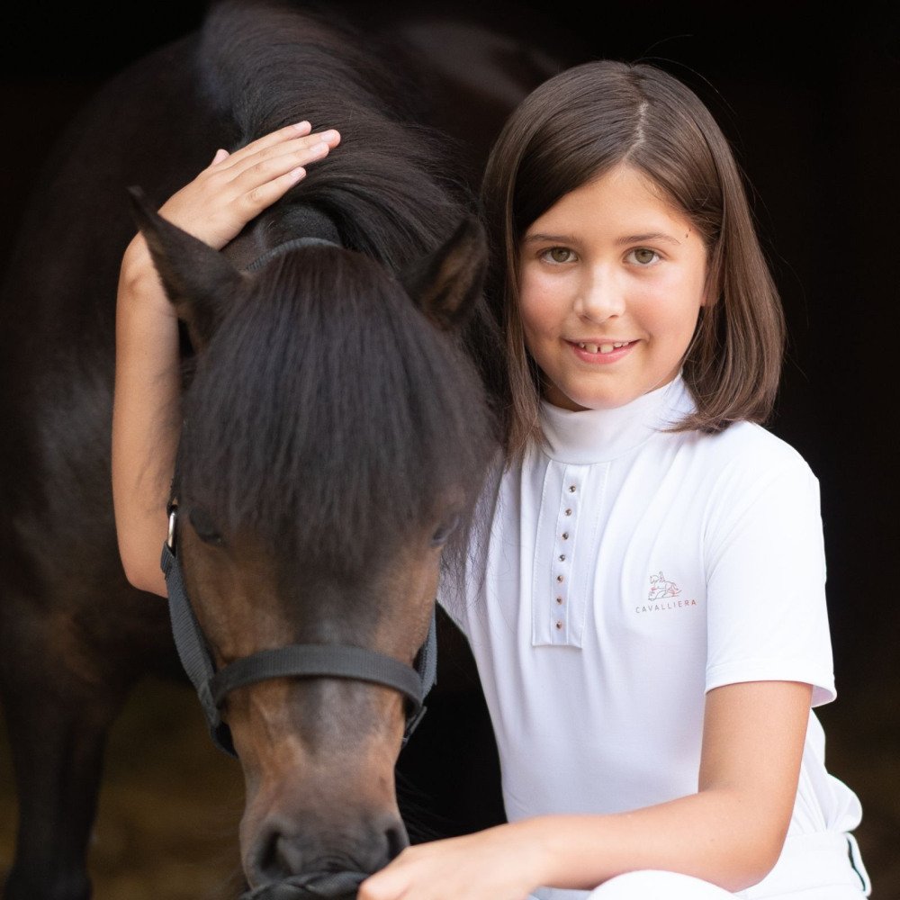 Cavalliera Riding Show Shirt ILOVE CRYSTAL for Equestrian Girls