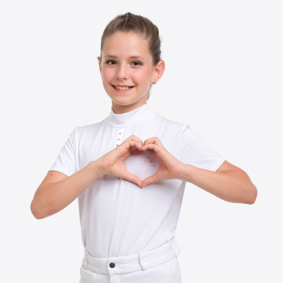 Cavalliera-Polo de concours enfant I LOVE CRYSTAL -manches c