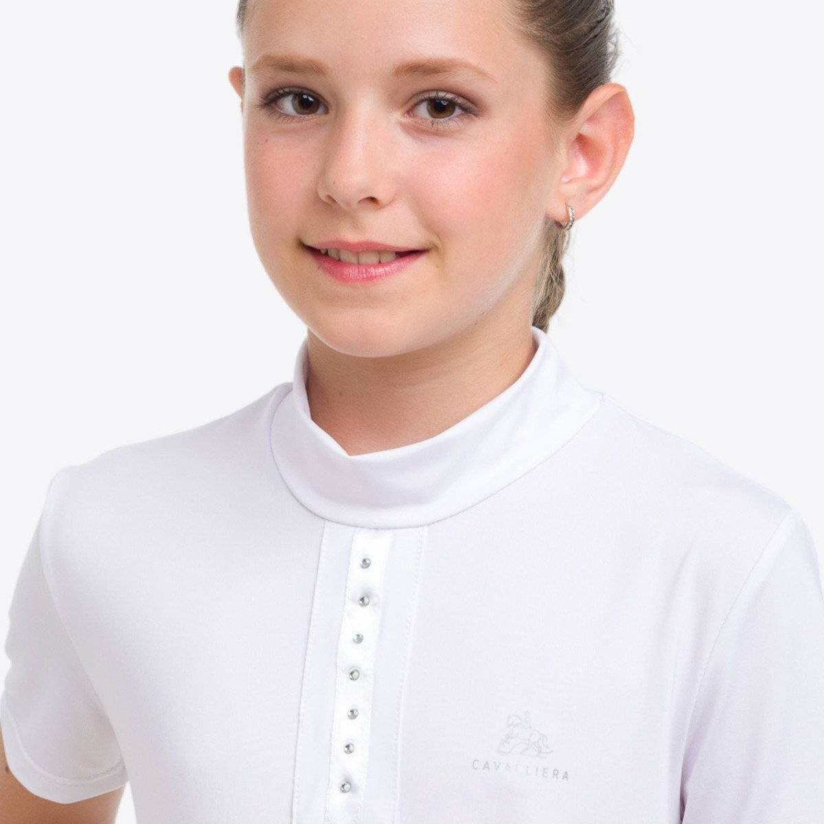 Cavalliera-Polo de concours enfant I LOVE CRYSTAL -manches c