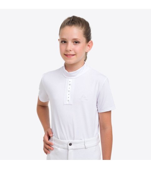 Polo de concours enfant ILOVE CRYSTAL -manches courtes,tenue technique de concours équestre