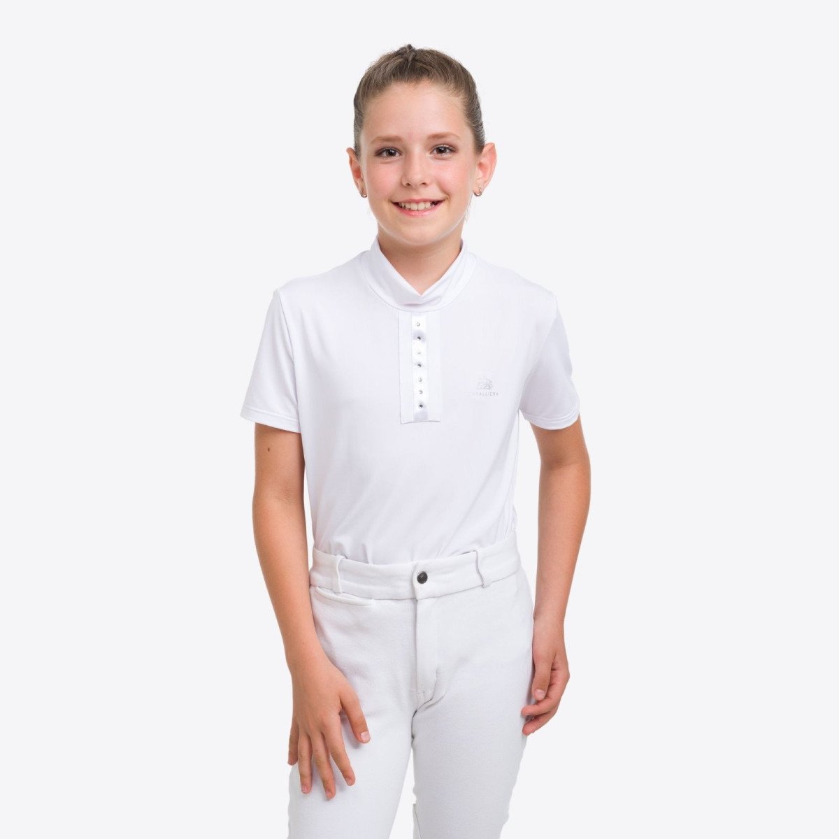 Cavalliera-Polo de concours enfant I LOVE CRYSTAL -manches c