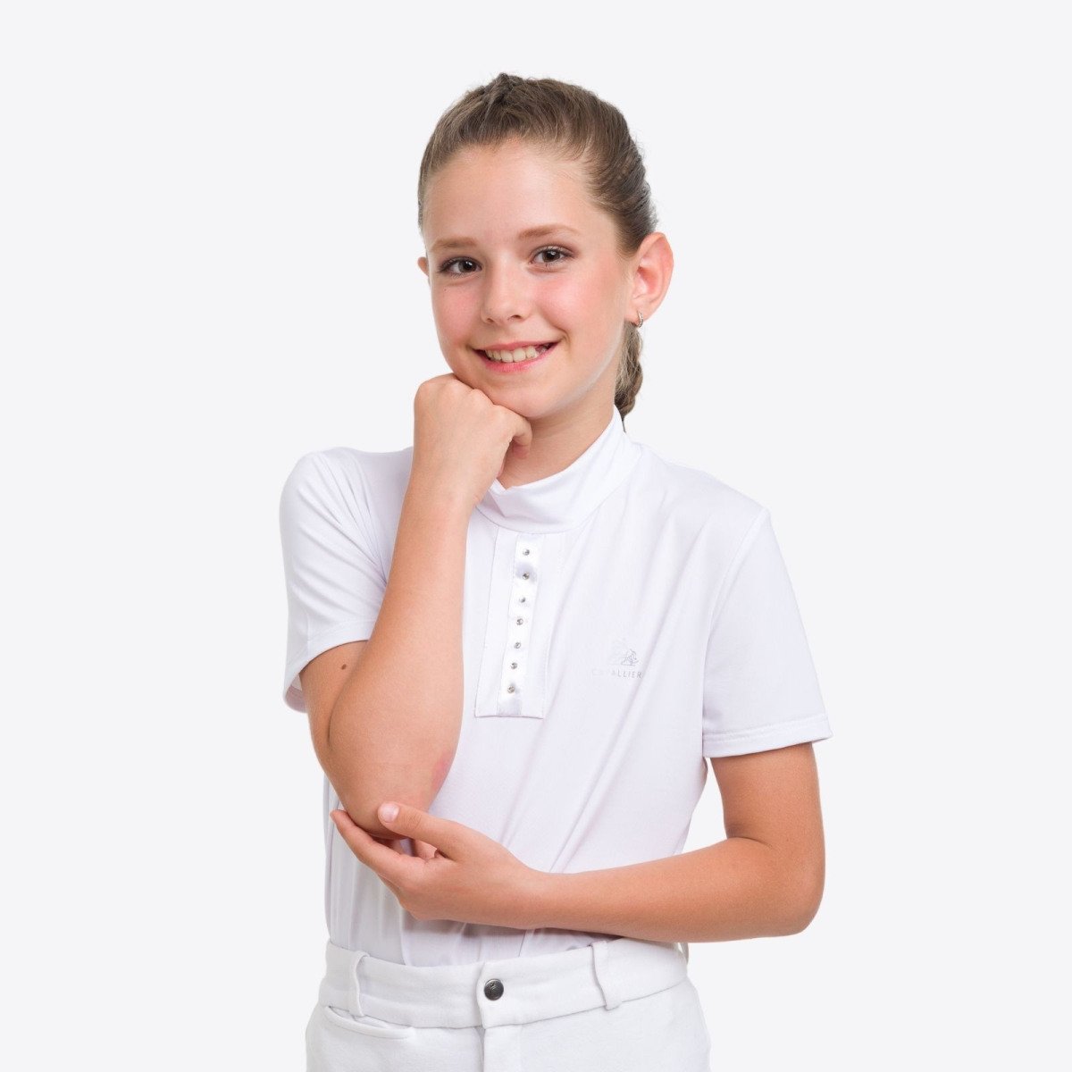 Cavalliera-Polo de concours enfant I LOVE CRYSTAL -manches c