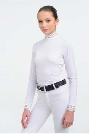 Блуза для выступлений BELLA LACE - длинный рукав, из технической ткани