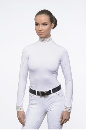 119-105132 Блуза для выступлений BELLA LACE - длинный рукав, из технической ткани