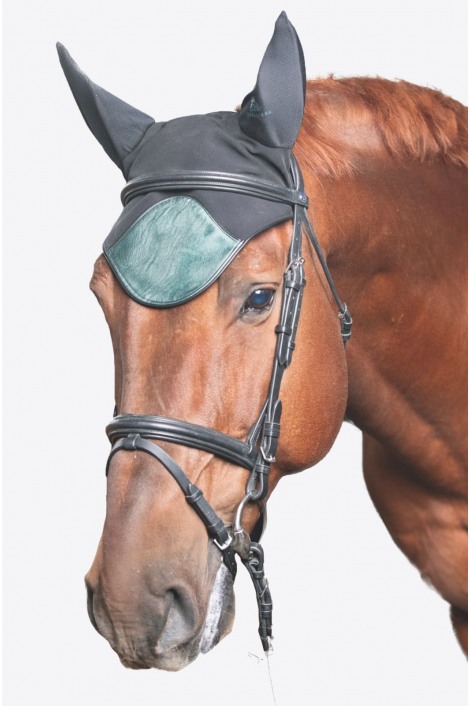 Ушки для лошади из технической ткани DUSTY GREEN - укороченная модель