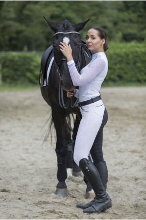 Блуза для выступлений DAME - короткий рукав, спецодежда для конного спорта из технической ткани