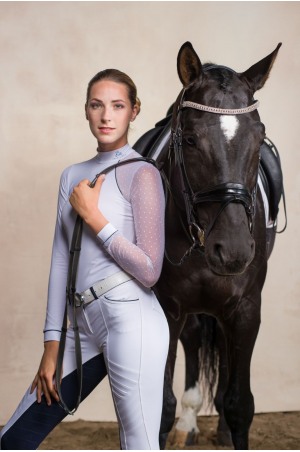 Блуза для выступлений DAME - длинный рукав, спецодежда для конного спорта из технической ткани