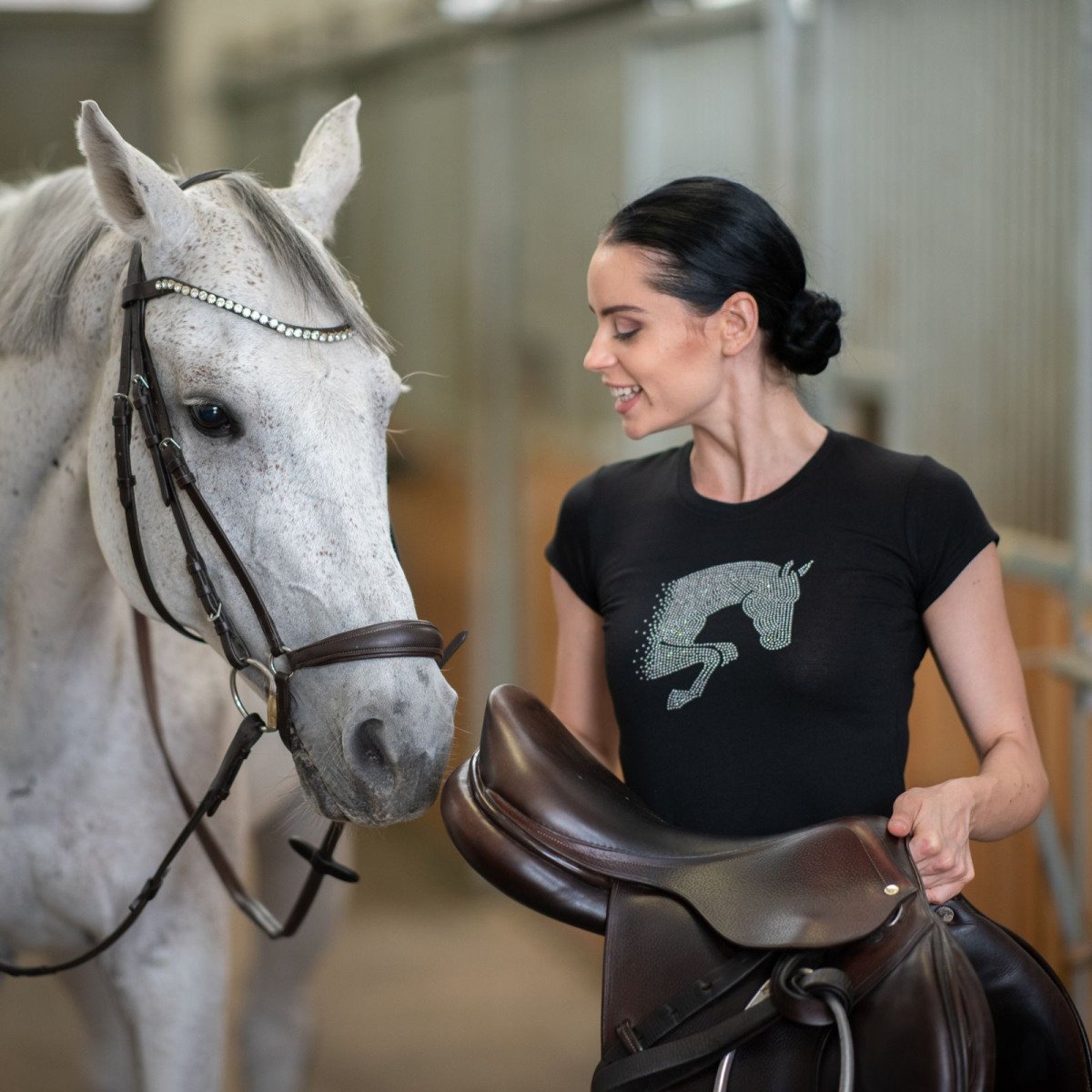 Cavalliera Cotton Riding Top JUMPING STAR short Equestrian Women