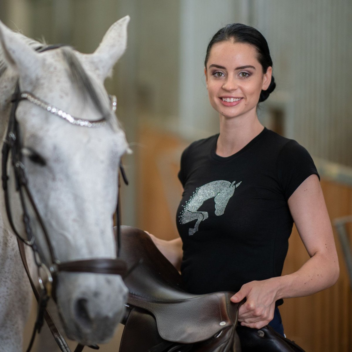 Cavalliera Cotton Riding Top JUMPING STAR short Equestrian Women