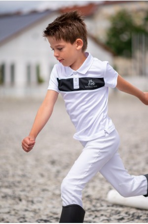 Polo de concours pour garçon LOGAN KIDS-manches courtes, Tenue de compétition équestre