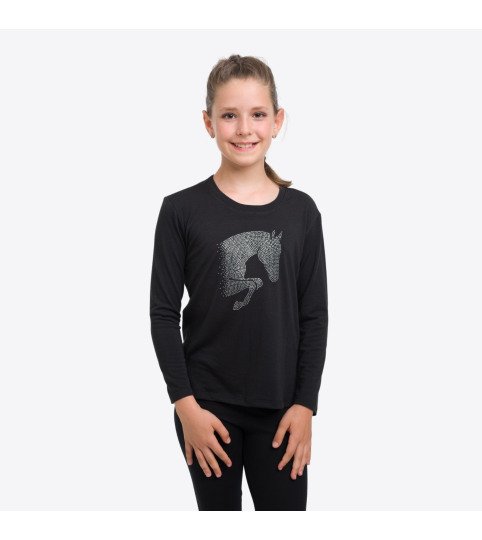 Riding Top, cotton JUMPING STAR KIDS - long sleeve, Equestrian Apparel