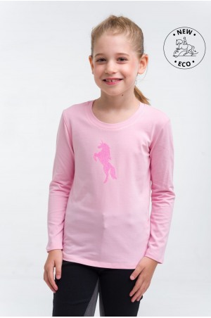 Riding Top for Kids Long Sleeve - JUST PINK, Equestrian Apparel