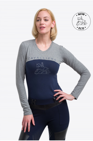 ECO Cotton Based Riding Top SPORTY CHIC - Long Sleeve, Equestrian Apparel
