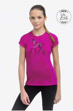 200-302051 Футболка детская для верховой езды, короткий рукав - SPARKLE, спецодежда для конного спорта