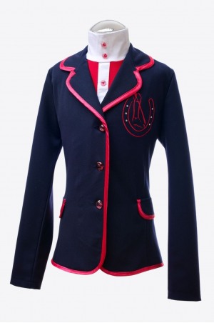 EQUINE CULTURE Competition Jacket with Pink Horseshoe Embroi